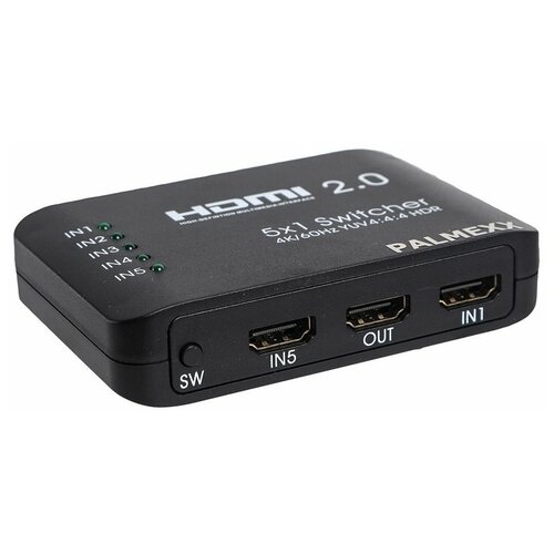 Свитч Palmexx 5HDMI*1HDMI 4K/60Hz YUV 4:4:4 HDR (2160P, 3D, HDMI V2.0)