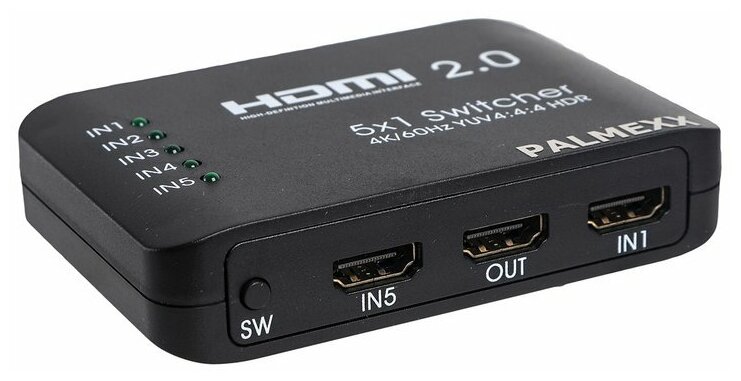 Свитч Palmexx 5HDMI*1HDMI 4K/60Hz YUV 4:4:4 HDR (2160P 3D HDMI V2.0)