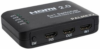 Свитч Palmexx 5HDMI*1HDMI 4K/60Hz YUV 4:4:4 HDR (2160P, 3D, HDMI V2.0)