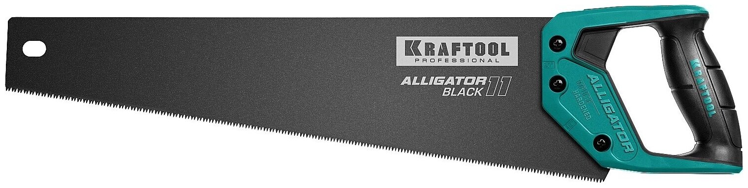 Ножовка для точного реза "Alligator BLACK 11", 450 мм, 11 TPI 3D зуб, KRAFTOOL