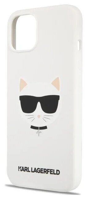 Lagerfeld для iPhone 13 mini чехол Liquid silicone Choupette Hard White