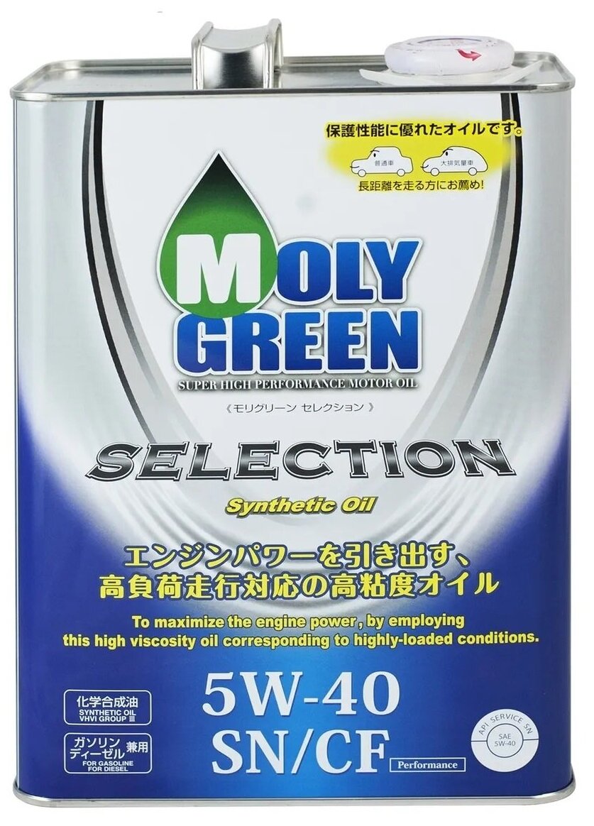 Синтетическое моторное масло MolyGreen Selection 5W-40 SN/CF