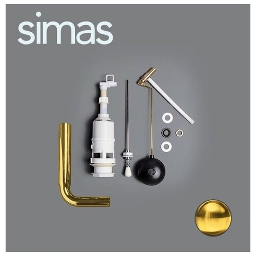 SIMAS D11oro - Смывной механизм с короткой трубой (золото) унитаз с низким бачком с боковой ручкой simas arcade ar801 хром