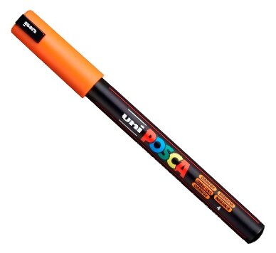 Uni Mitsubishi Pencil Маркер UNI PC-1MR, оранжевый, 1 шт.