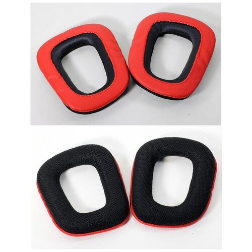 Ear pads / Амбушюры для наушников Logitech G35 / G230 / G231 / G332 / G430 / G432 / G930 чёрно-красные амбушюры для наушников logitech g930 g430 g230 g35 черно красный