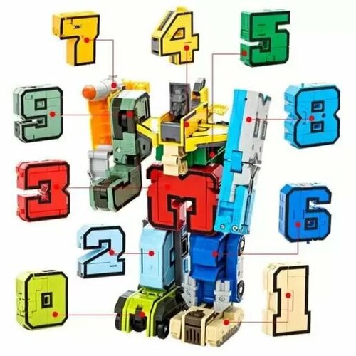 Игровой набор для мальчика 10 в 1 / Цифры трансформеры Роботы игрушки / Трансботы трансформер цифры трансформеры большой набор цифр 10в1 набор роботы цифры от 0 до 9 7см
