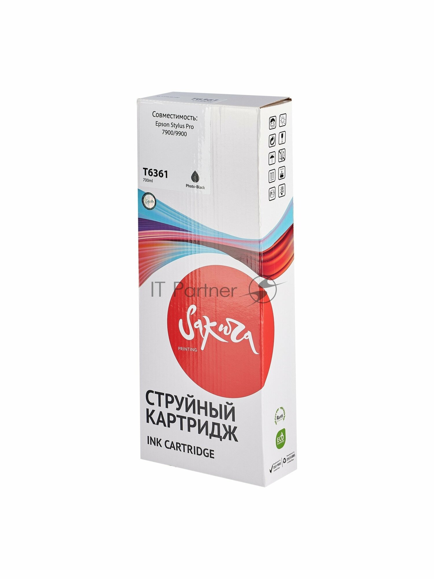 Струйный картридж Sakura C13T636100 для Epson Stylus Pro 7900/9900, фото-черный, пигментный тип, 700ml. - фото №3