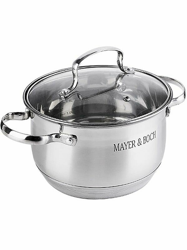 фото Кастрюля с крышкой индукция Mayer&Boch, стальная, 3,9л