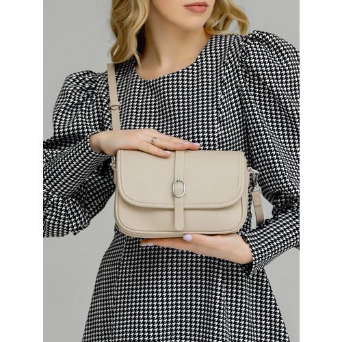 Сумка кросс-боди CARLOTTY, фактура зернистая, гладкая, бежевый