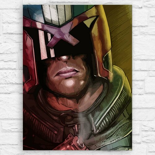 Картина по номерам на холсте фильм судья Дредд (Judge Dredd, боевик) - 15063 В 60x80