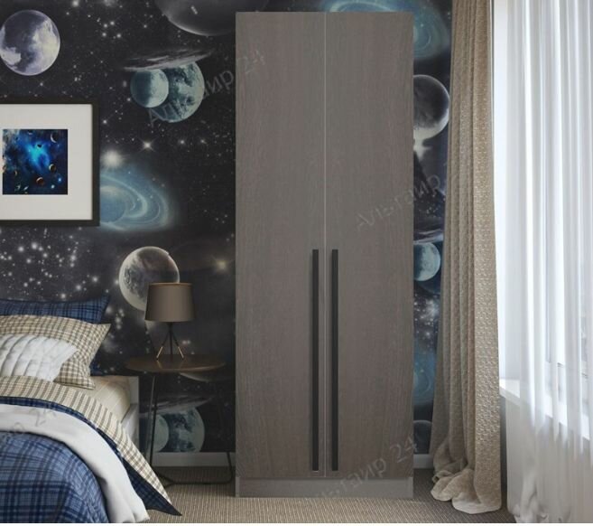 фото Шкаф 2-х ств. Бостон 0.8, ЛДСП Венге/Венге. Баер