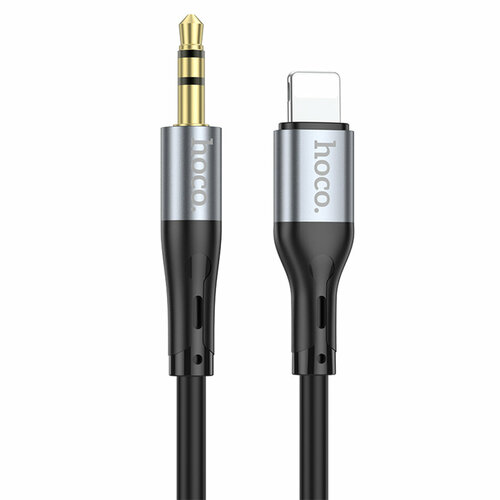 Аудиокабель HOCO UPA22 AUX Jack 3.5 (m) - Lightning (m), 1 м, черный кабель аудио переходник 1м штекер lightning штекер джек 3 5мм upa19 серебро hoco