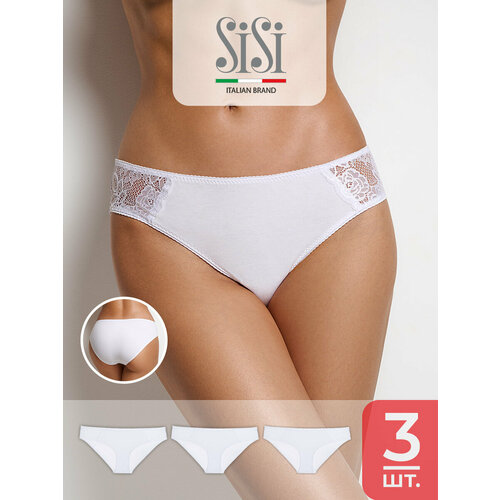 фото Трусы sisi, комплект из 3 шт., размер 50 (xl), bianco