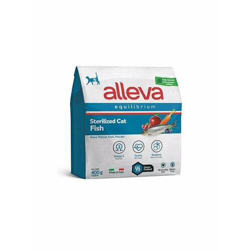 Сухой корм для стерилизованных кошек Alleva с рыбой 400 г