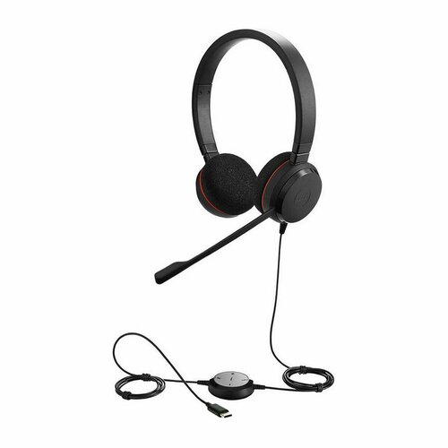 Гарнитура проводная Jabra EVOLVE 20 Stereo MS, USB-C черный