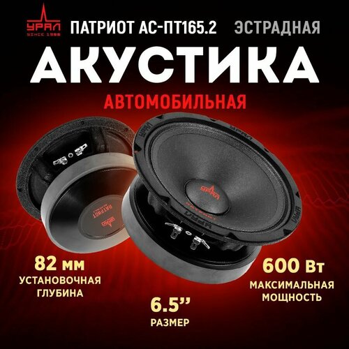 Акустика УРАЛ ПАТРИОТ АС-ПТ1652 Среднечастотная 300600 Вт 2 шт 7359₽