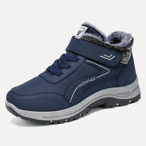 Изображение товара MOOCIE Мужские хлопковые ботинки, осенние и зимние, новые хлопковые ботинки с утолщенным бархатом, уличные, морозостойкие, короткие ботинки, повседневная обувь для ходьбы, теплые зимние ботинки, EU:40