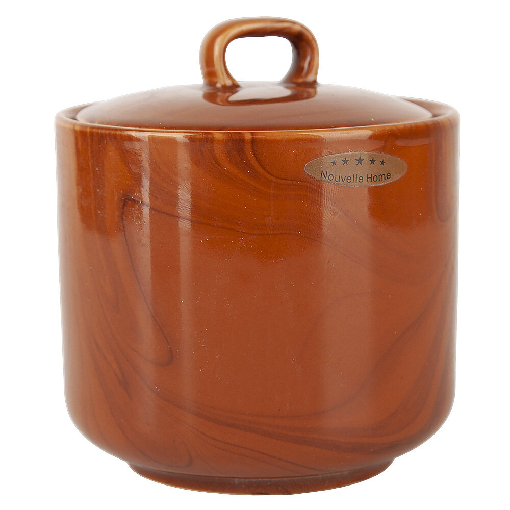 Сахарница фарфоровая "Wooden Grain", объем 330 мл, (структура дерева), Nouvelle — фото 1