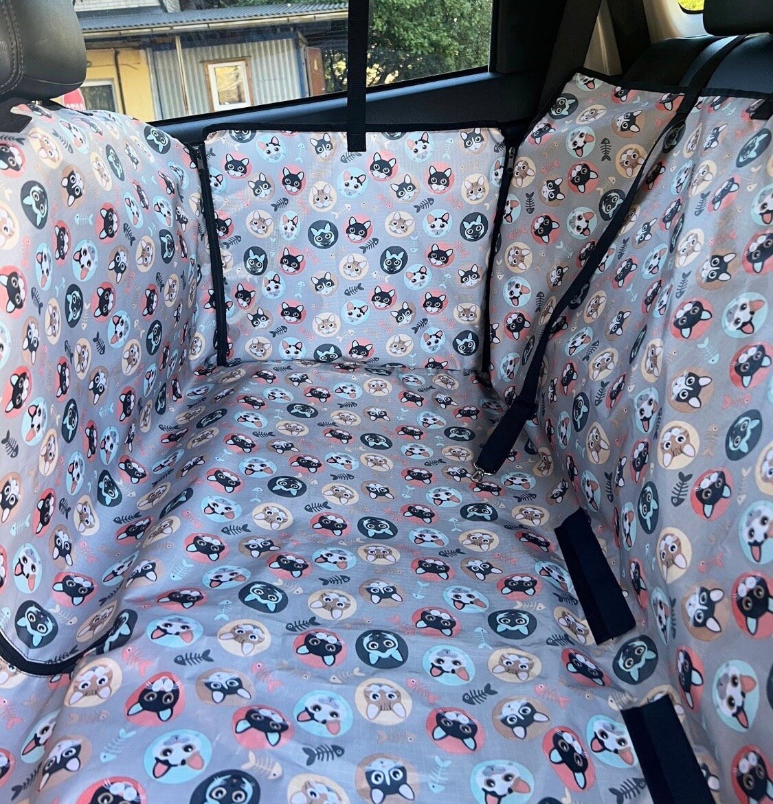 Автогамак для собак на заднее сиденье XL ZOLO для перевозки животных в багажник машину