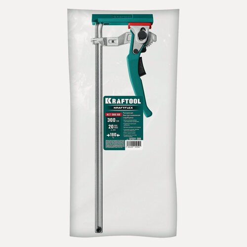 Изображение товара KRAFTOOL KRAFTFLEX, KLT-300, 300/60 мм, универсальная, цельнокованая, рычажная, быстрозажимная, в T-track струбцина (32331-300)