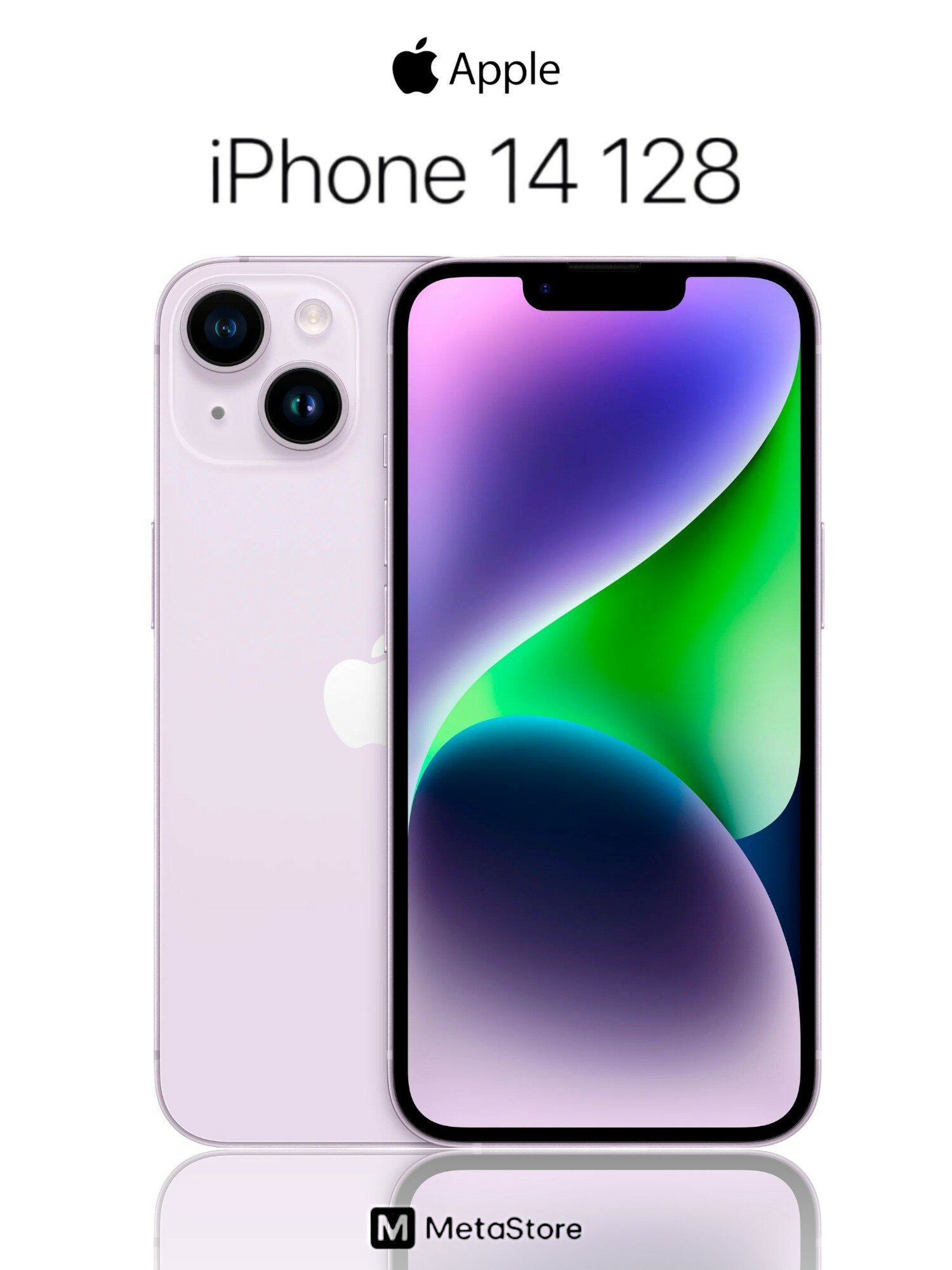 Смартфон Apple iPhone 14 128 ГБ, Dual еSIM, фиолетовый, как новый, витринный