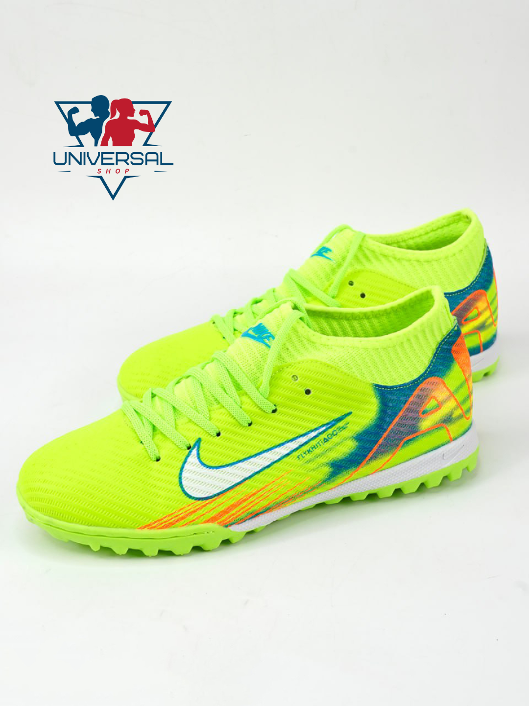 Бутсы NIKE, размер 45, зеленый/желтый