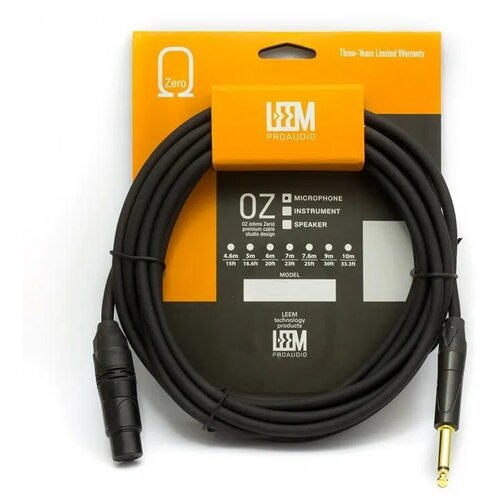 Аудио кабель XLR (папа) на 6.35 мм jack mono 5m / MHI-5 Leem / джек акустический аудио кабель, музыкальный кабель, шнур для микрофона, гитары