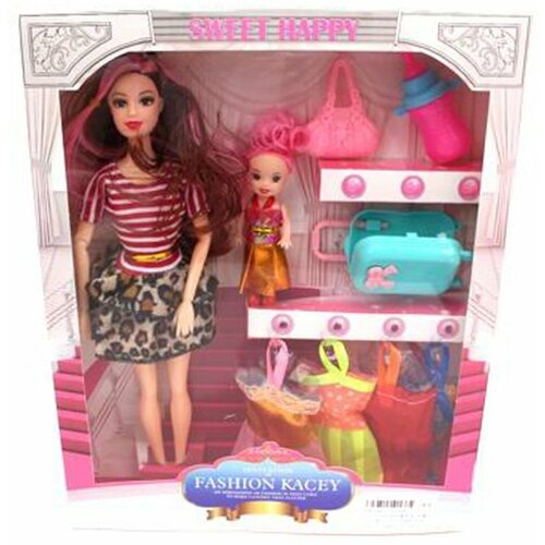 Игровой набор Красотка в комплекте Кукла 30см, кукла 9см, предметы 7шт Shantou Gepai 5548A3
