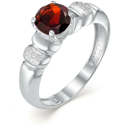 фото Алькор кольцо с гранатом и фианитами из серебра 01-0324-00гр-00, размер 17.5