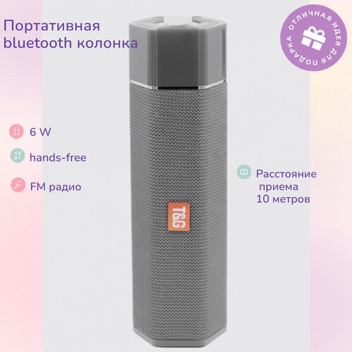 Портативная колонка Беспроводная колонка Bluetooth колонка с фонариком T G TG-603 FM SD USB AUX MIC серая 99000₽