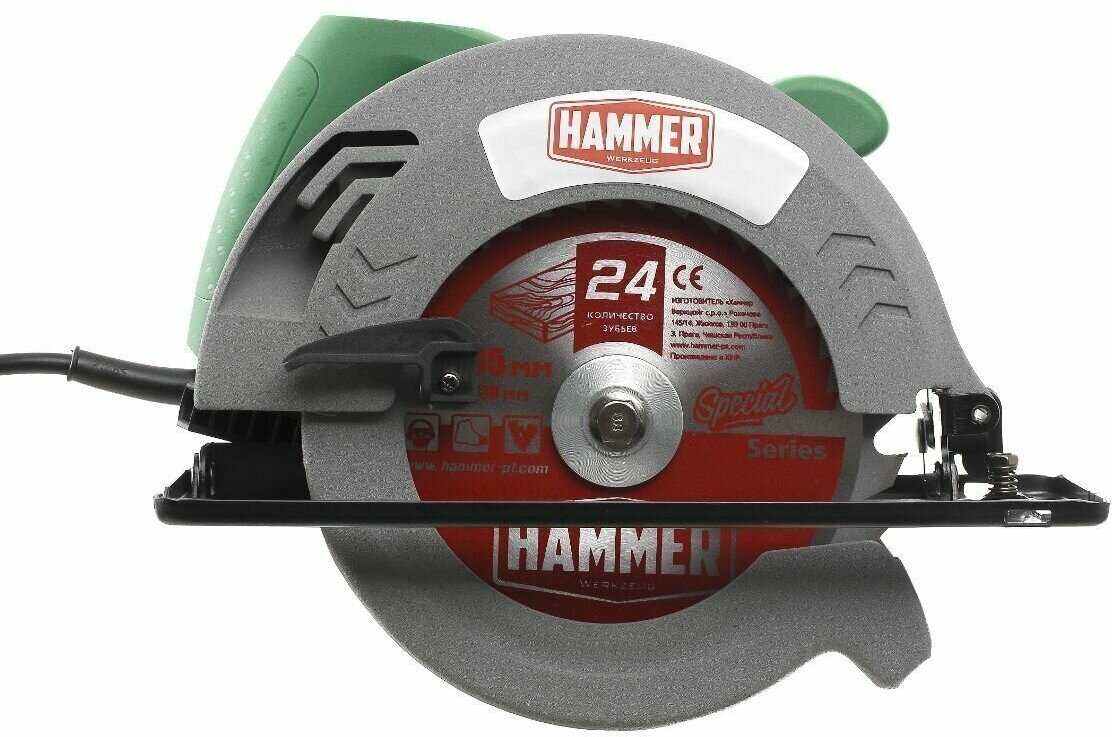 Пила циркулярная Hammer Flex CRP1500/185 1500Вт 5600об/мин 185x30мм макс. пропил 59мм