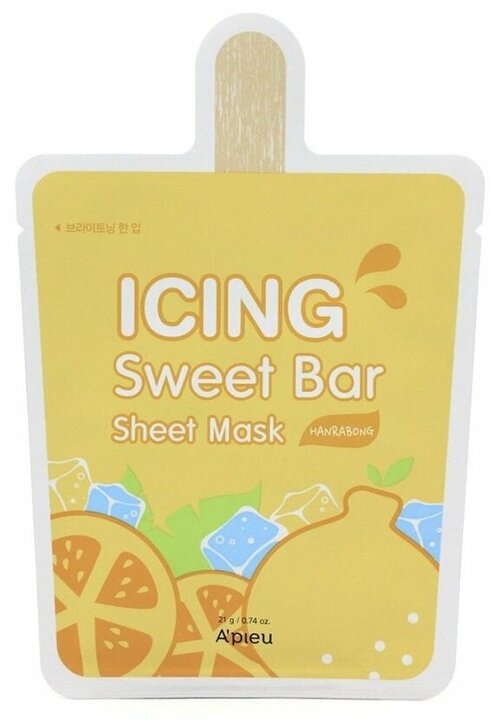Маска-мороженное листовая, Icing Sweet Bar Sheet Mask Hanrabong, APieu, 8809530047729