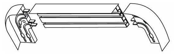 Карниз двухрядный с поворотом в наборе "Галант" 1,6 белый глянец