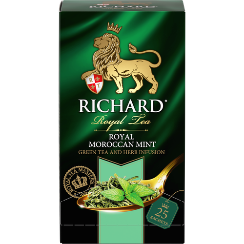 Чай зеленый Richard Royal Moroccan Mint в пакетиках, мята, 25 пак.