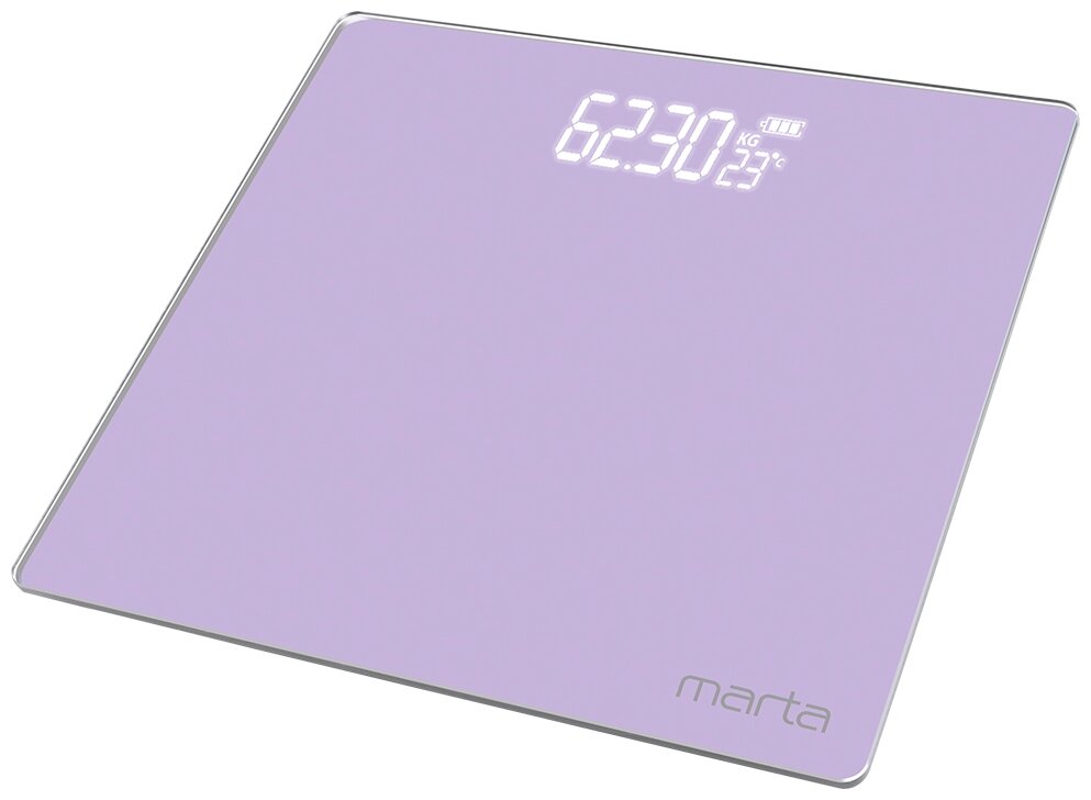 MARTA MT-SC3600 лиловый аметист весы напольные LED дисплей, встроенный термометр