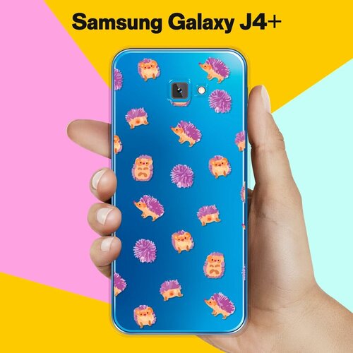 Силиконовый чехол на Samsung Galaxy J4+ Ежики / для Самсунг Галакси Джей 4 Плюс 2018 силиконовый чехол на samsung galaxy j4 самсунг джей 4 плюс прозрачный