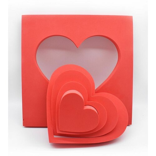 Модульное сердце красное / набор из 5 сердец для предметной фотосъемки / постамент для фото