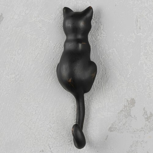 Настенный однорожковый крючок-вешалка с котом Cat Tail Hook
