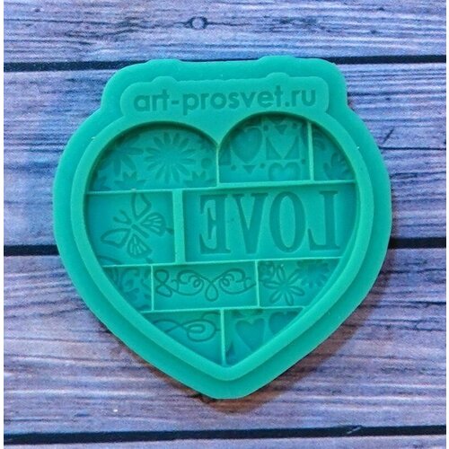 Силиконовая формы - молд Лоскутное сердце LOVE (S) сумка лоскутное сердце зеленый