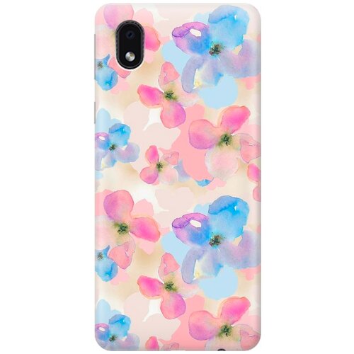 фото Ультратонкий силиконовый чехол-накладка для samsung galaxy a01 core / m01 core с принтом "фиалки акварелью" gosso