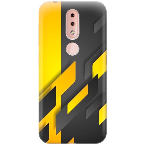 фото Ультратонкий силиконовый чехол-накладка для nokia 4.2 с принтом "черно-желтая абстракция" gosso