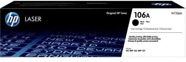 Картридж HP 106A для HP Laser 107/135/137 1000стр Черный W1106A