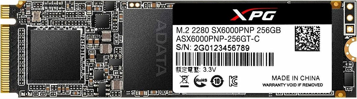 Накопитель SSD ADATA XPG M.2 SX6000Pro 256 Гб PCIe ASX6000PNP-256GT-C