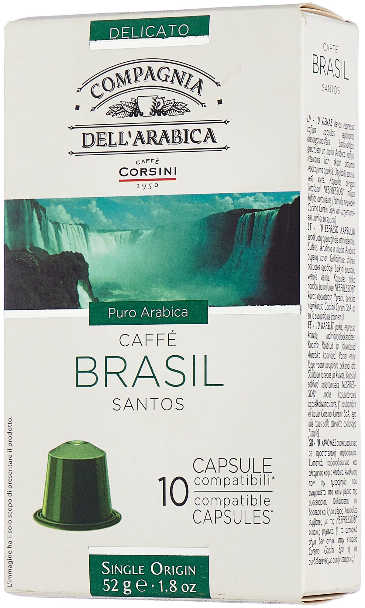 Кофе в капсулах системы Nespresso CDA Puro Arabica Brasil Santos 10х5,2 52г - фотография № 4