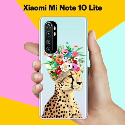 Силиконовый чехол на Xiaomi Mi Note 10 Lite Гепард / для Сяоми Ми Ноут 10 Лайт силиконовый чехол с принтом meaning для xiaomi mi note 10 lite сяоми ми ноут 10 лайт