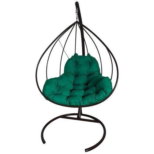 фото Подвесное кресло xl без ротанга черное , зеленая подушка m-group