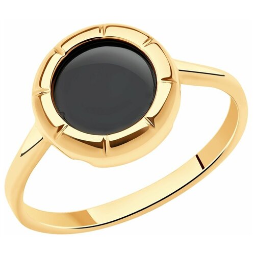 Кольцо SOKOLOV, красное золото, 585 проба, агат, размер 17, черный кольцо с 14 агатами из красного золота