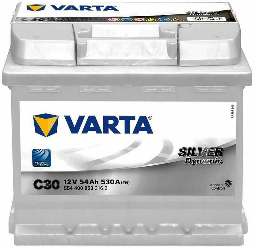 VARTA Silver C30 (54R) 530А Обратная полярность 54 Ач (207x175x190) - фото №15