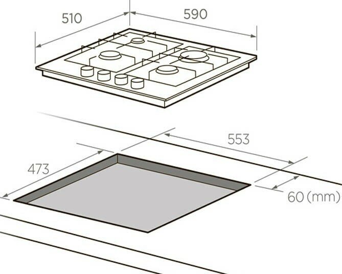 Газовая варочная панель Midea MG696TGB, черный.. - фотография № 7