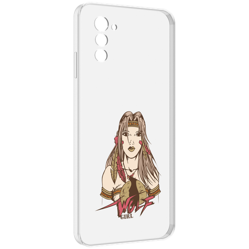 Чехол MyPads девушка волк для UleFone Note 12 / Note 12P задняя-панель-накладка-бампер